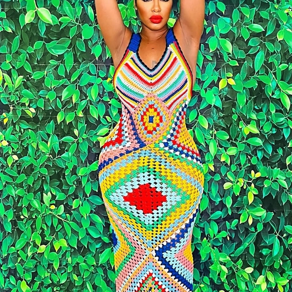 Multicolor Crochet Maxi Dress